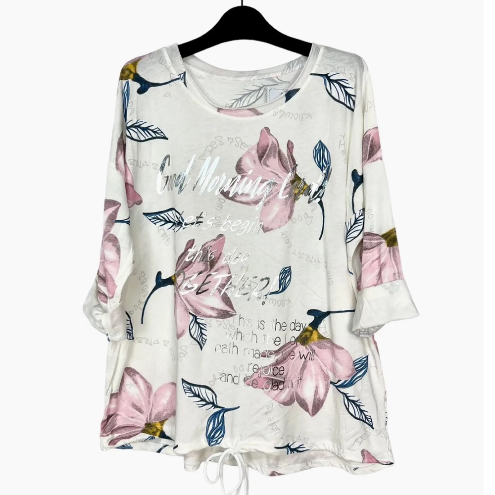 ShopEvelynne Floral Print White Top